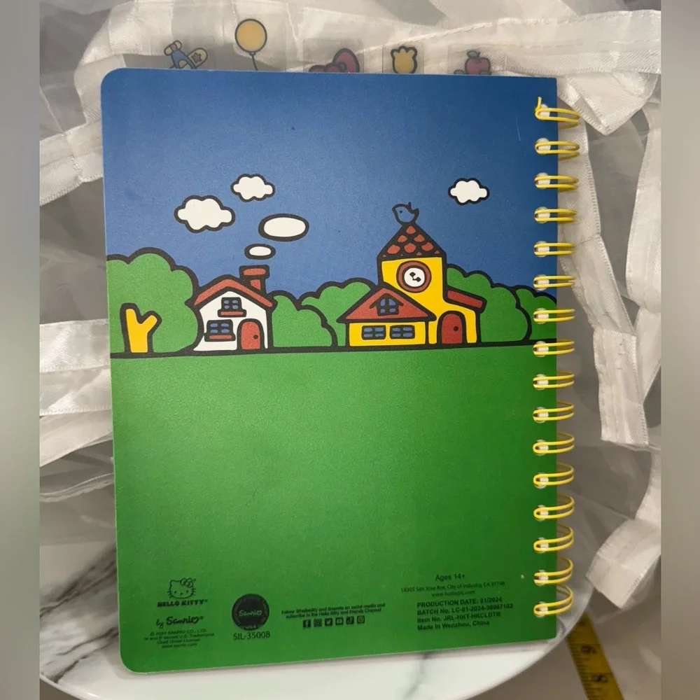 Hello Kitty Top Tabbed Spiral Notebook with Durable Covers and Dividers